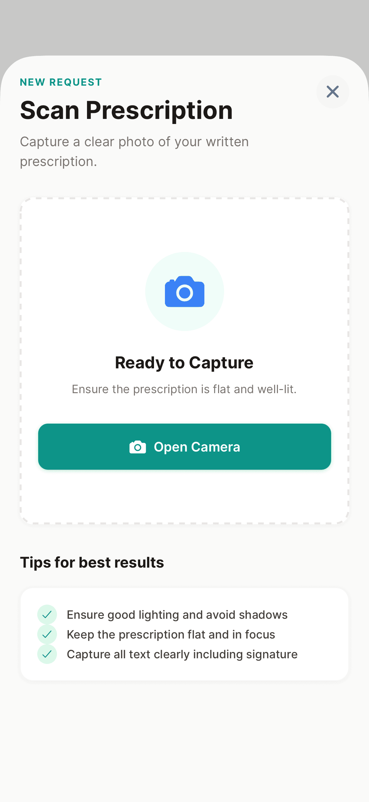 Prescript app scan prescription screen